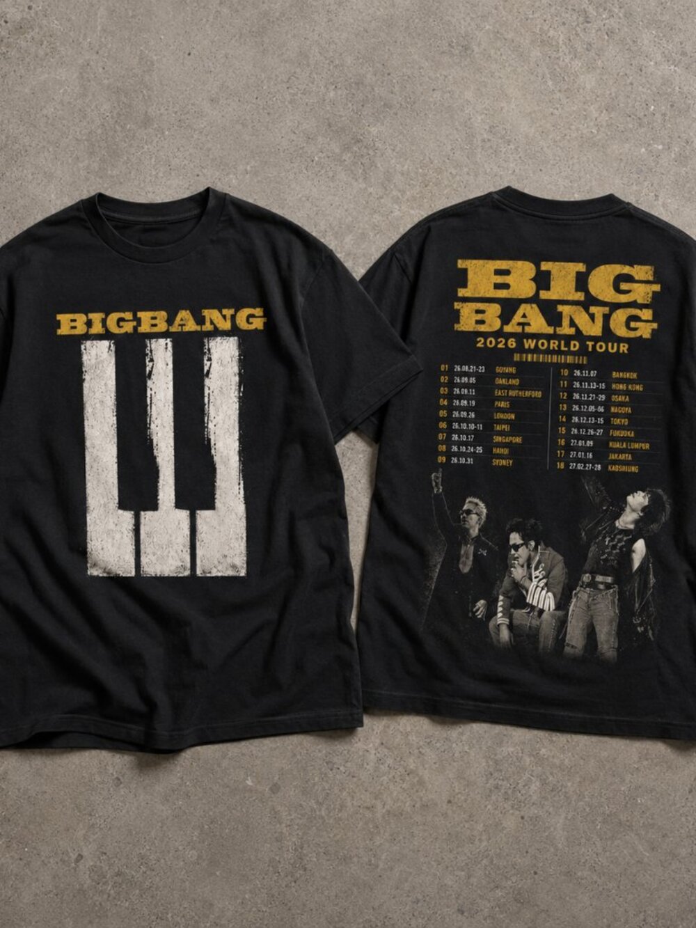 BIGBANG 20th Anniversary 2026 World Tour Double Sided K-pp T-Shirt